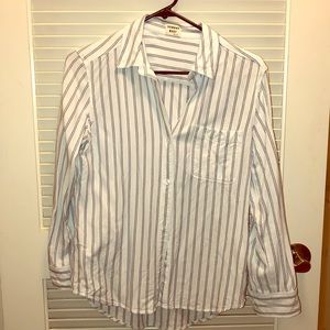 Aritzia Sunday Best Blue pinstriped blouse